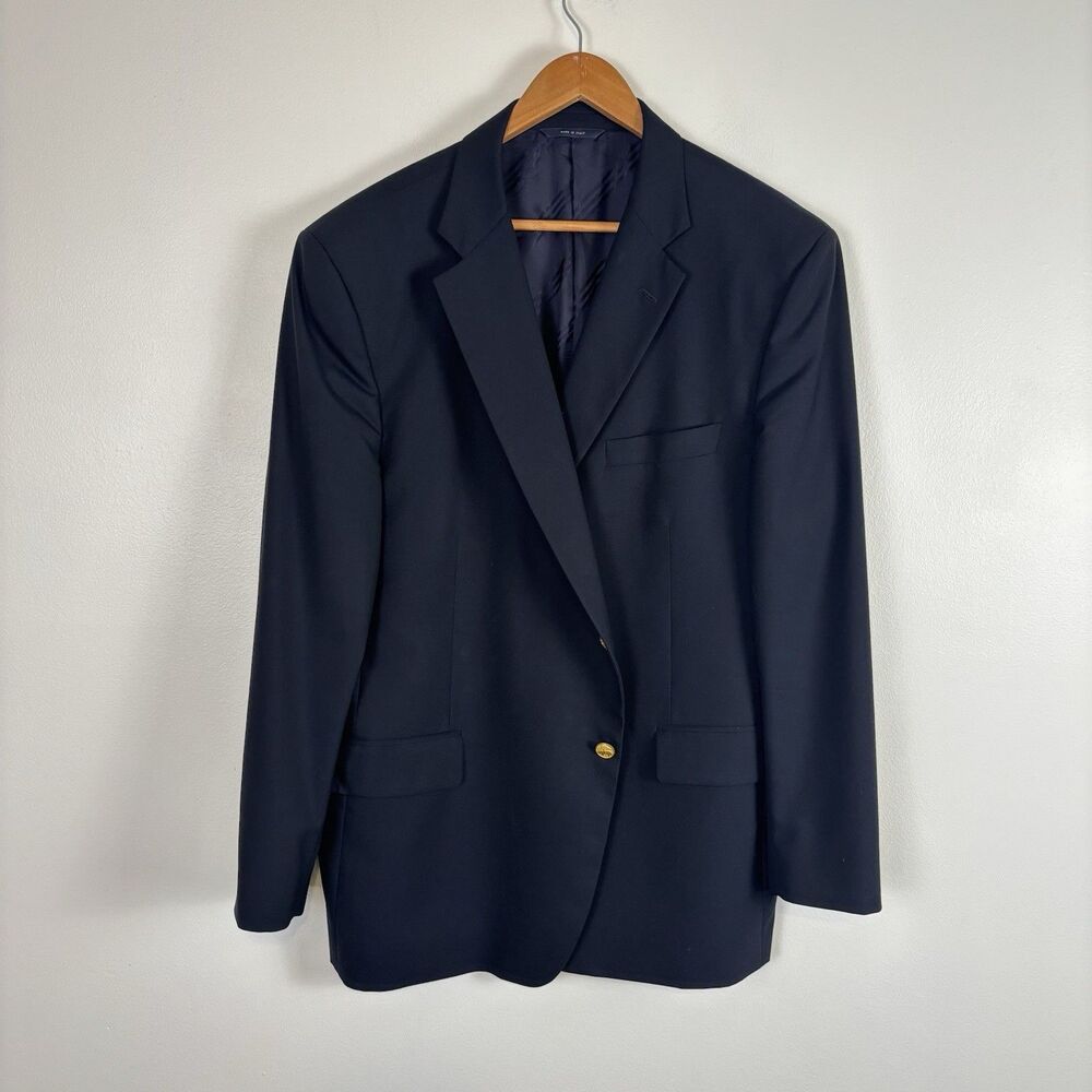 Brooks Brothers 1818 48R Navy Milano Blazer Jacket Loro Piana Gold Buttons USA